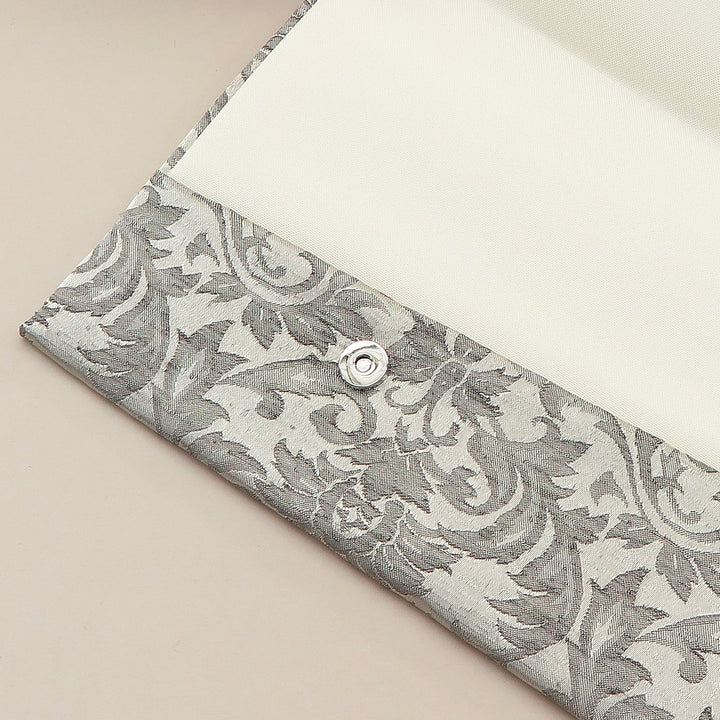 4th image: Japanese Magnetic Pouch - Damask , Grey tones | 10006-097