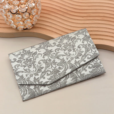 Main image: Japanese Magnetic Pouch - Damask , Grey tones | 10006-097