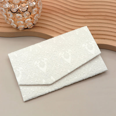 Main image: Japanese Magnetic Pouch - Lace Pattern , White tones | 10006-105